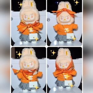 Labubu Orange Scarf Outfit Clothes Set